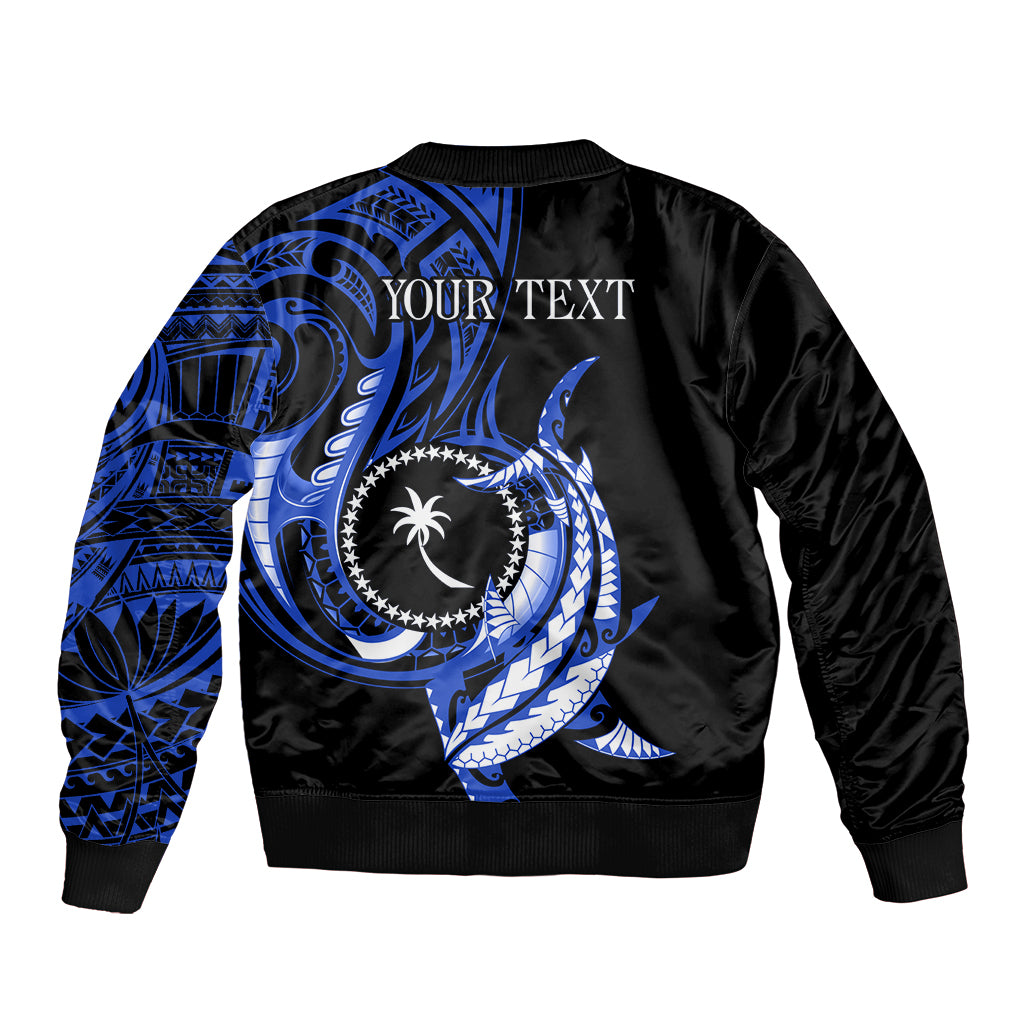 Personalised Chuuk FSM Culture Day Sleeve Zip Bomber Jacket Hammerhead Shark Tattoo 2024 LT9 - Polynesian Pride