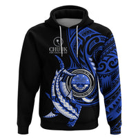 Personalised Chuuk FSM Culture Day Zip Hoodie Hammerhead Shark Tattoo 2024 LT9 Pullover Hoodie Blue - Polynesian Pride