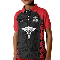 New Zealand Nurse RN 2026 Personalised Kid Polo Shirt Red Maori Pattern Cultural Pride LT9 Kid Red - Polynesian Pride