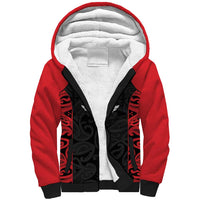 New Zealand Nurse RN 2026 Personalised Sherpa Hoodie Red Maori Pattern Cultural Pride