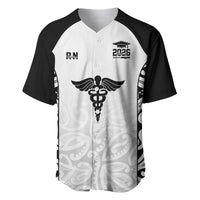 New Zealand Nurse RN 2026 Personalised Baseball Jersey White Maori Pattern Cultural Pride LT9 White - Polynesian Pride