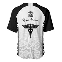 New Zealand Nurse RN 2026 Personalised Baseball Jersey White Maori Pattern Cultural Pride LT9 - Polynesian Pride