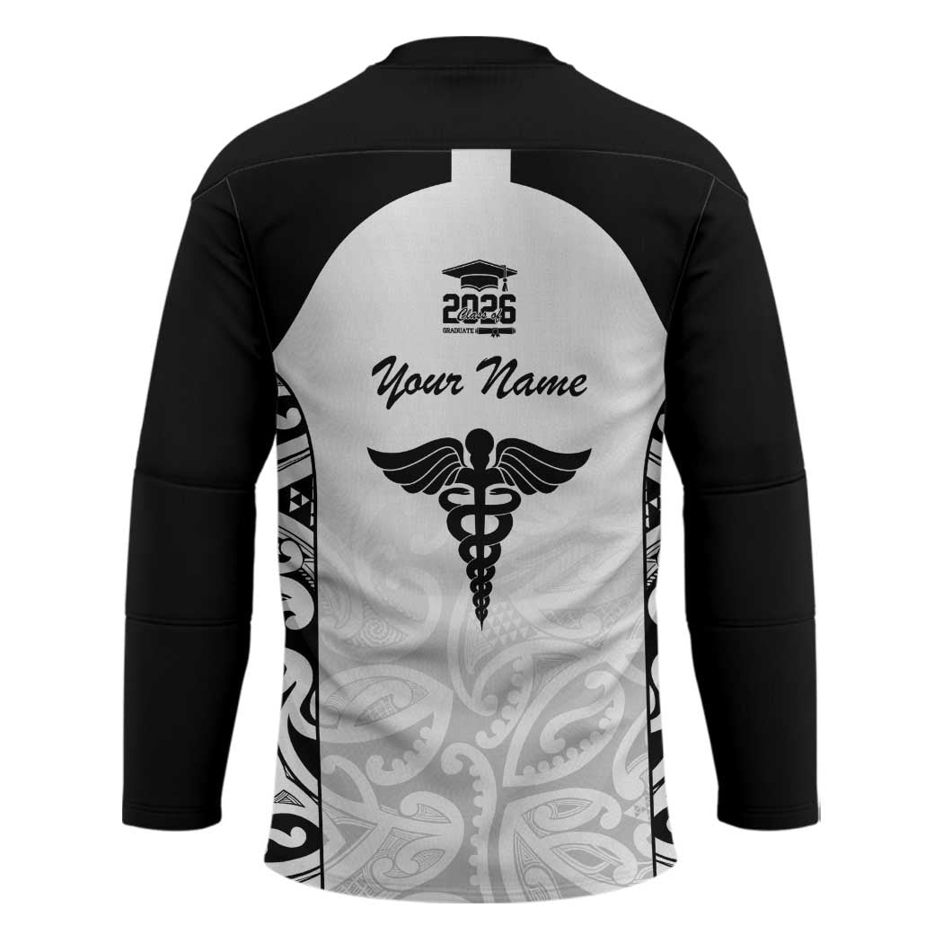 New Zealand Nurse RN 2026 Personalised Hockey Jersey White Maori Pattern Cultural Pride