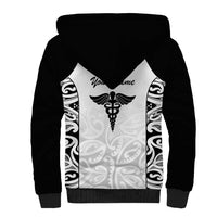 New Zealand Nurse RN 2026 Personalised Sherpa Hoodie White Maori Pattern Cultural Pride LT9 - Polynesian Pride