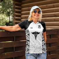 New Zealand Nurse RN 2026 Personalised Women Polo Shirt White Maori Pattern Cultural Pride