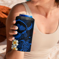 Hawaii Maui Islands Pacific Plumeria 4 in 1 Can Cooler Tumbler Blue Polynesian Tattoo