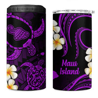 Hawaii Maui Islands Pacific Plumeria 4 in 1 Can Cooler Tumbler Purple Polynesian Tattoo