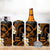 Hawaii Oahu Islands Pacific Plumeria 4 in 1 Can Cooler Tumbler Gold Polynesian Tattoo