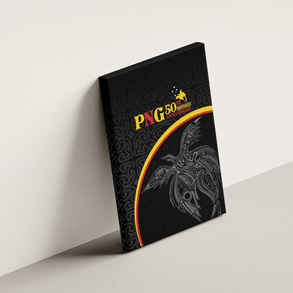 Papua New Guinea 50th Independence Day Canvas Wall Art Simple Oro Tapa Pattern - Polynesian Pride