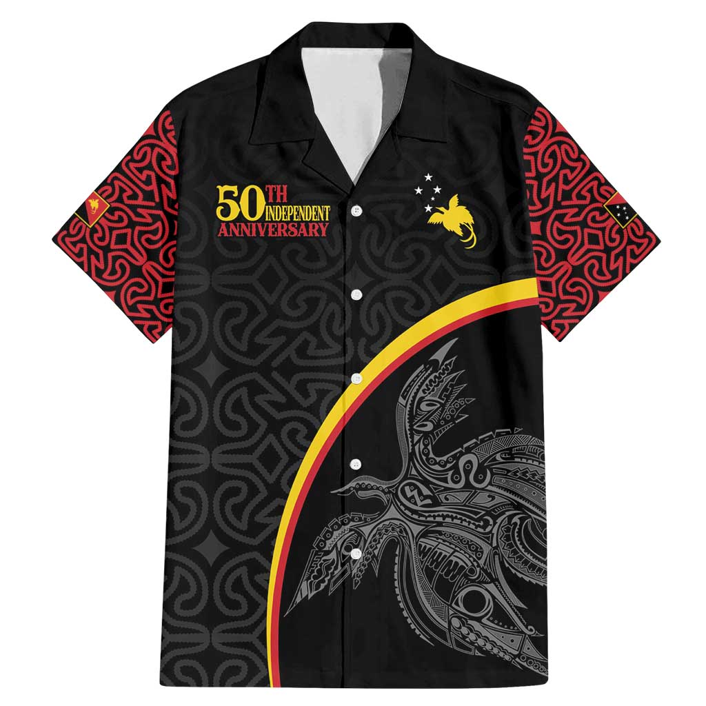Papua New Guinea 50th Independence Day Family Matching Mermaid Dress and Hawaiian Shirt Simple Oro Tapa Pattern - Polynesian Pride