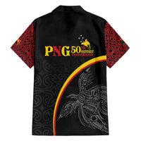 Papua New Guinea 50th Independence Day Family Matching Off The Shoulder Long Sleeve Dress and Hawaiian Shirt Simple Oro Tapa Pattern - Polynesian Pride