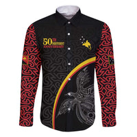 Papua New Guinea 50th Independence Day Family Matching Puletasi and Hawaiian Shirt Simple Oro Tapa Pattern - Polynesian Pride