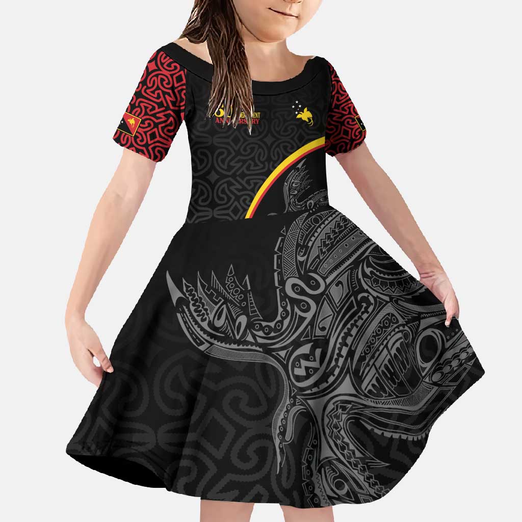 Papua New Guinea 50th Independence Day Family Matching Short Sleeve Bodycon Dress and Hawaiian Shirt Simple Oro Tapa Pattern - Polynesian Pride