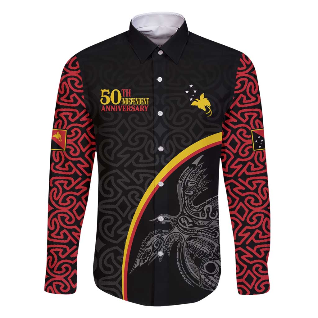 Papua New Guinea 50th Independence Day Family Matching Short Sleeve Bodycon Dress and Hawaiian Shirt Simple Oro Tapa Pattern - Polynesian Pride