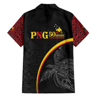 Papua New Guinea 50th Independence Day Family Matching Summer Maxi Dress and Hawaiian Shirt Simple Oro Tapa Pattern - Polynesian Pride