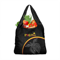 Papua New Guinea 50th Independence Day Grocery Bag Simple Oro Tapa Pattern - Polynesian Pride