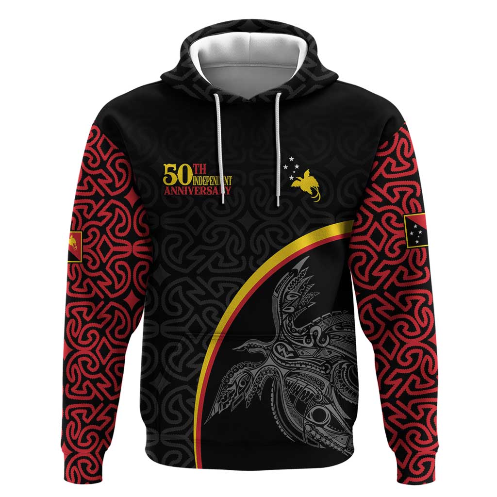 Papua New Guinea 50th Independence Day Hoodie Simple Oro Tapa Pattern - Polynesian Pride