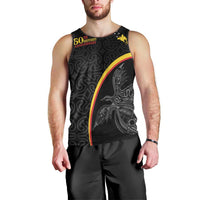 Papua New Guinea 50th Independence Day Men Tank Top Simple Oro Tapa Pattern - Polynesian Pride