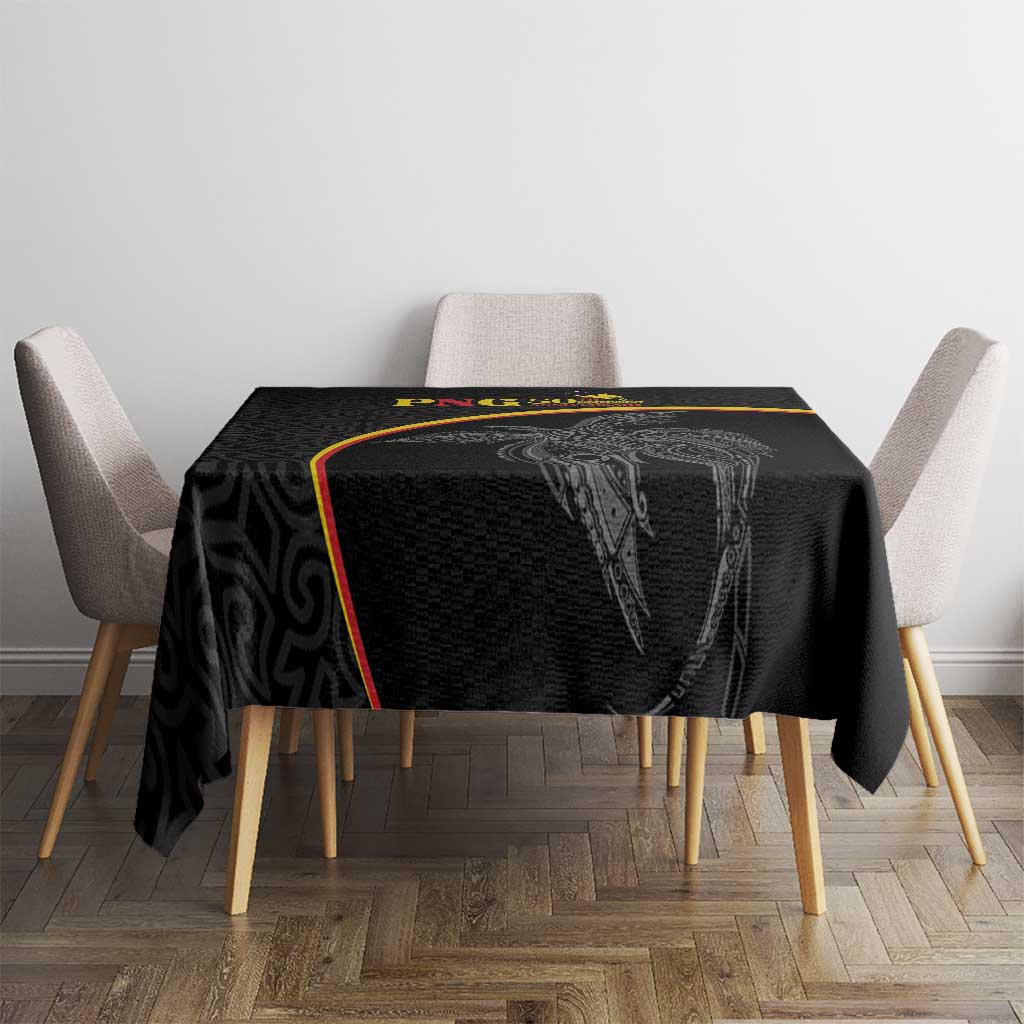 Papua New Guinea 50th Independence Day Tablecloth Simple Oro Tapa Pattern - Polynesian Pride