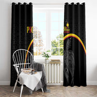 Papua New Guinea 50th Independence Day Window Curtain Simple Oro Tapa Pattern - Polynesian Pride