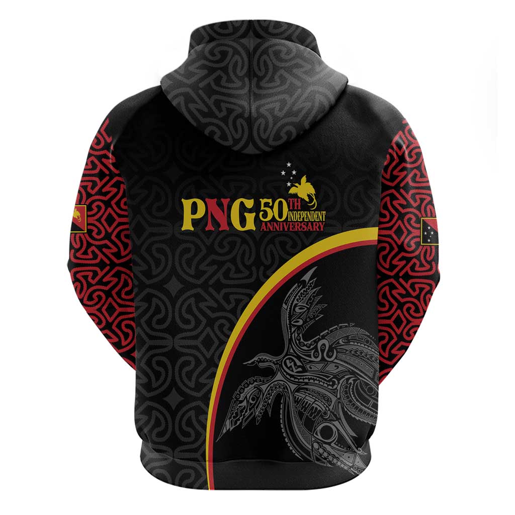 Papua New Guinea 50th Independence Day Zip Hoodie Simple Oro Tapa Pattern - Polynesian Pride