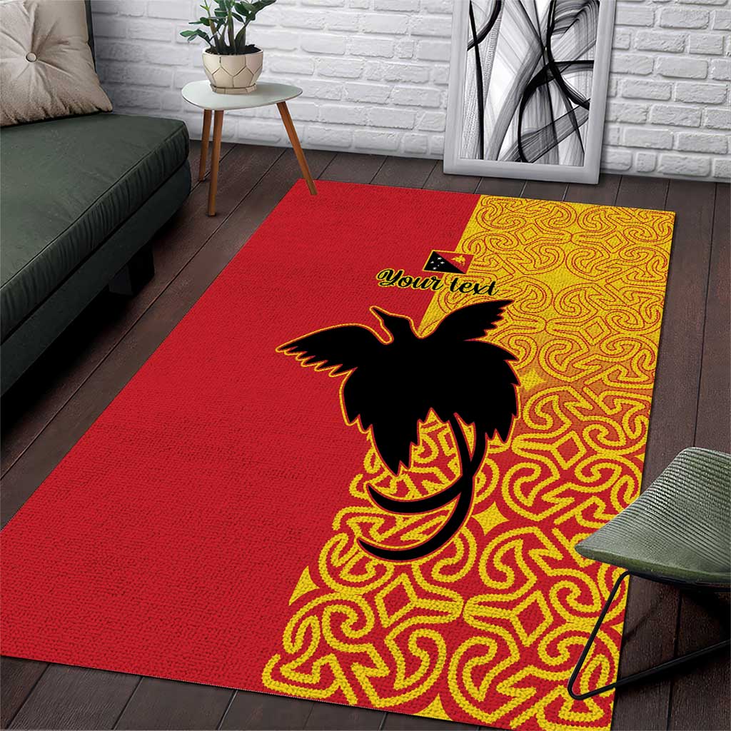 Papua New Guinea Oro Tapa Personalised Area Rug Simple Bird of Paradise Style - Polynesian Pride