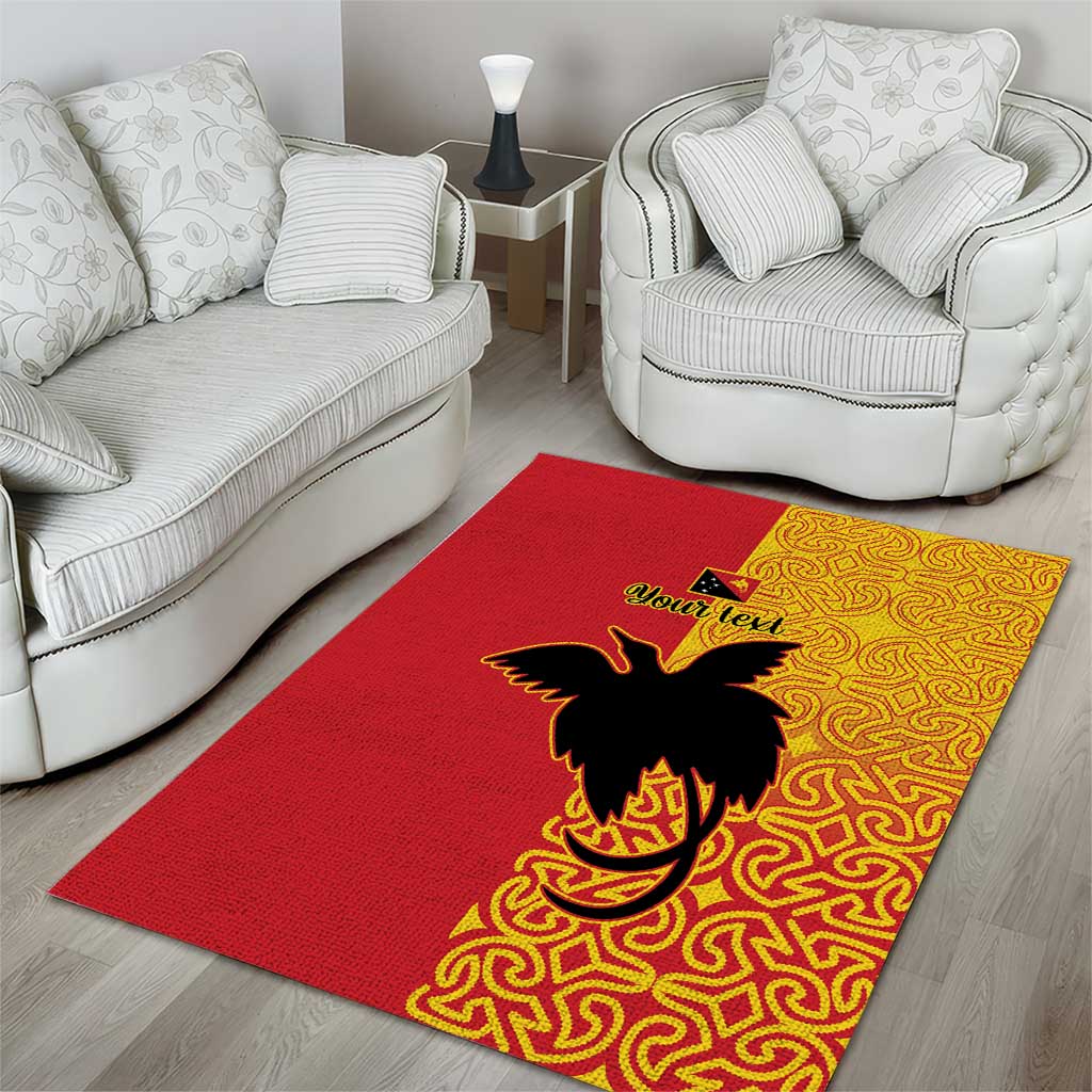 Papua New Guinea Oro Tapa Personalised Area Rug Simple Bird of Paradise Style - Polynesian Pride