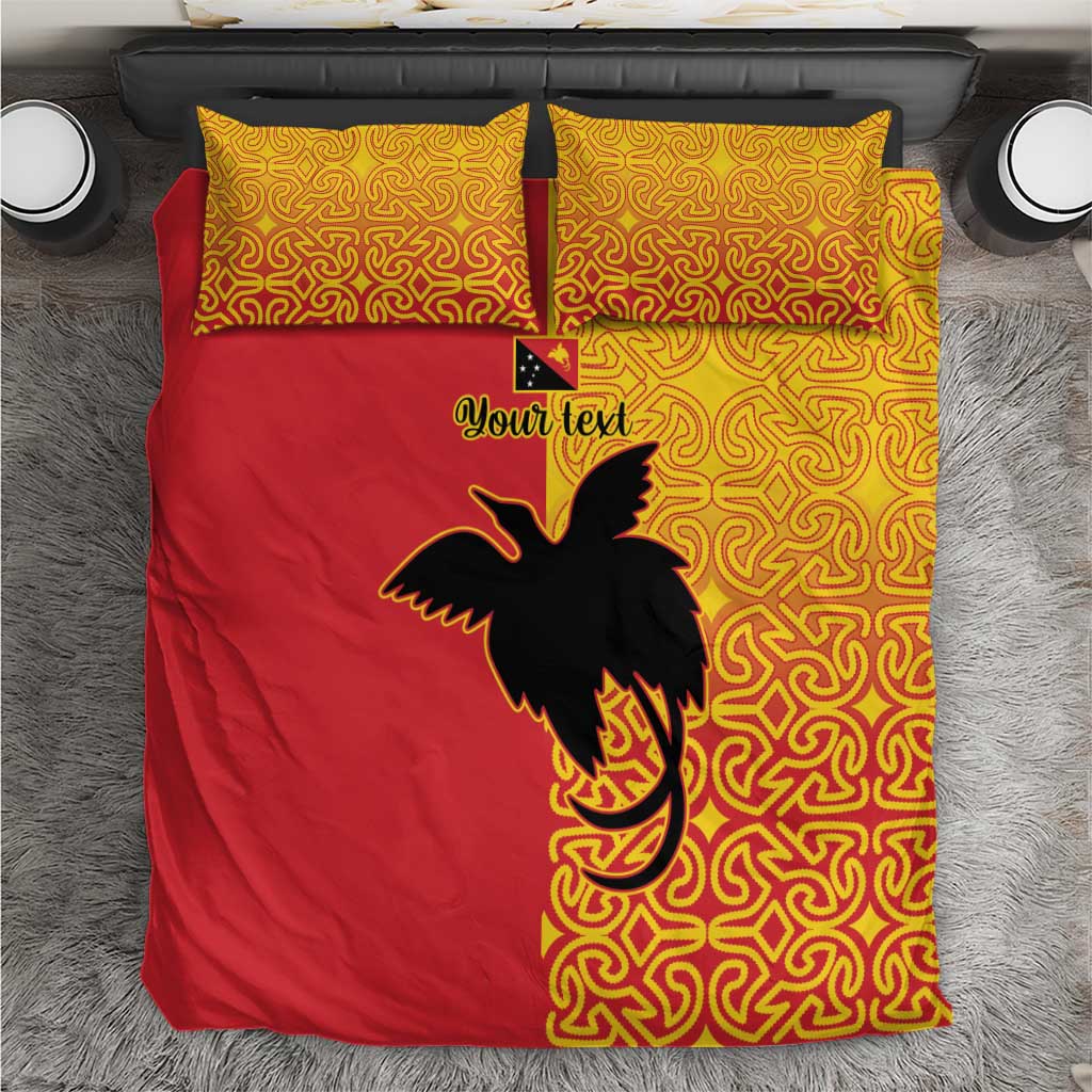 Papua New Guinea Oro Tapa Personalised Bedding Set Simple Bird of Paradise Style - Polynesian Pride