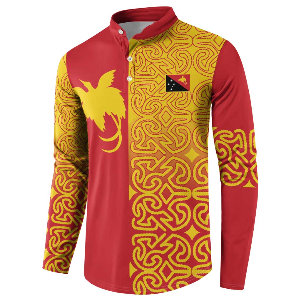 Papua New Guinea Oro Tapa Personalised Button Sweatshirt Simple Bird of Paradise Style - Polynesian Pride