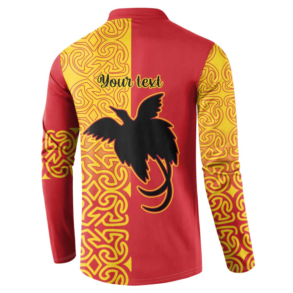 Papua New Guinea Oro Tapa Personalised Button Sweatshirt Simple Bird of Paradise Style - Polynesian Pride