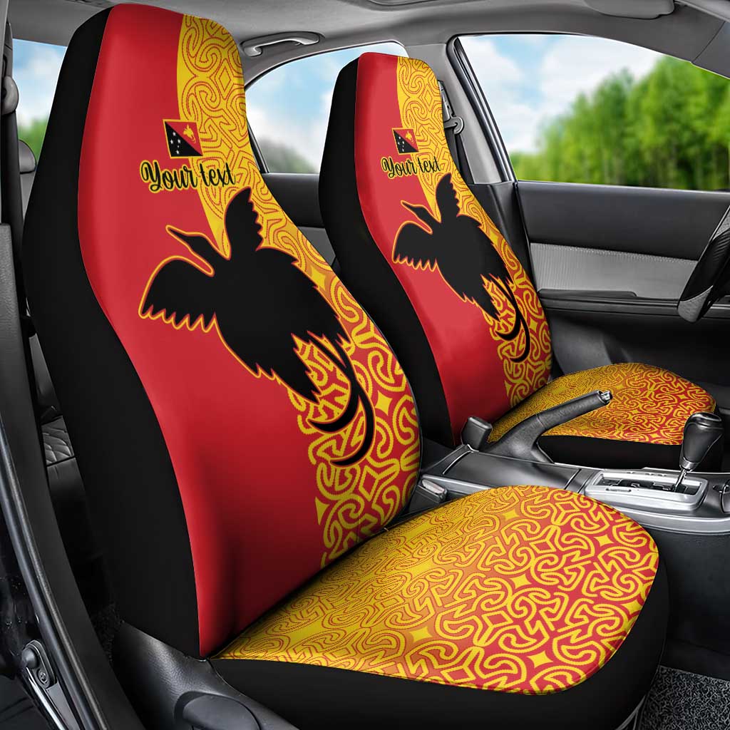 Papua New Guinea Oro Tapa Personalised Car Seat Cover Simple Bird of Paradise Style - Polynesian Pride