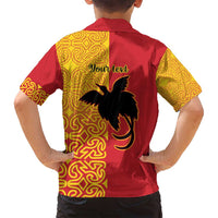 Papua New Guinea Oro Tapa Personalised Family Matching Long Sleeve Bodycon Dress and Hawaiian Shirt Simple Bird of Paradise Style - Polynesian Pride