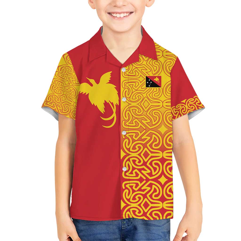 Papua New Guinea Oro Tapa Personalised Family Matching Off Shoulder Short Dress and Hawaiian Shirt Simple Bird of Paradise Style - Polynesian Pride