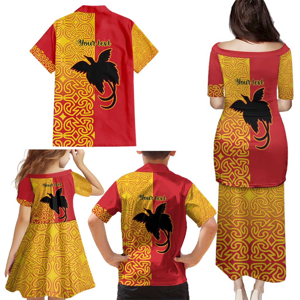 Papua New Guinea Oro Tapa Personalised Family Matching Puletasi and Hawaiian Shirt Simple Bird of Paradise Style - Polynesian Pride