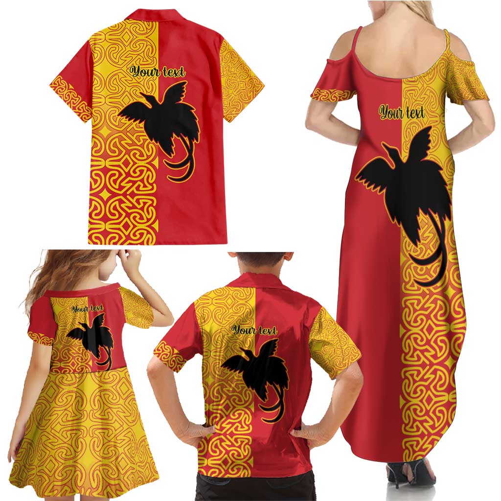 Papua New Guinea Oro Tapa Personalised Family Matching Summer Maxi Dress and Hawaiian Shirt Simple Bird of Paradise Style - Polynesian Pride