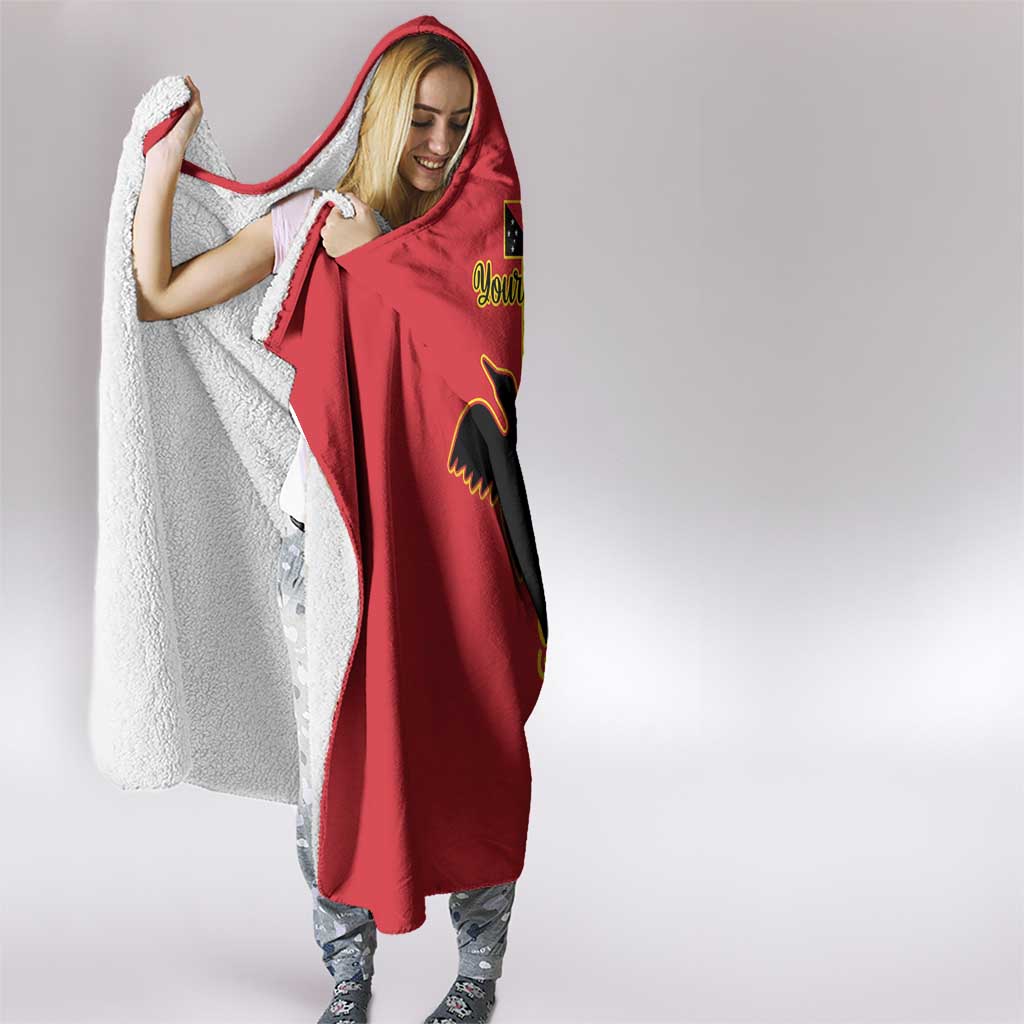 Papua New Guinea Oro Tapa Personalised Hooded Blanket Simple Bird of Paradise Style - Polynesian Pride