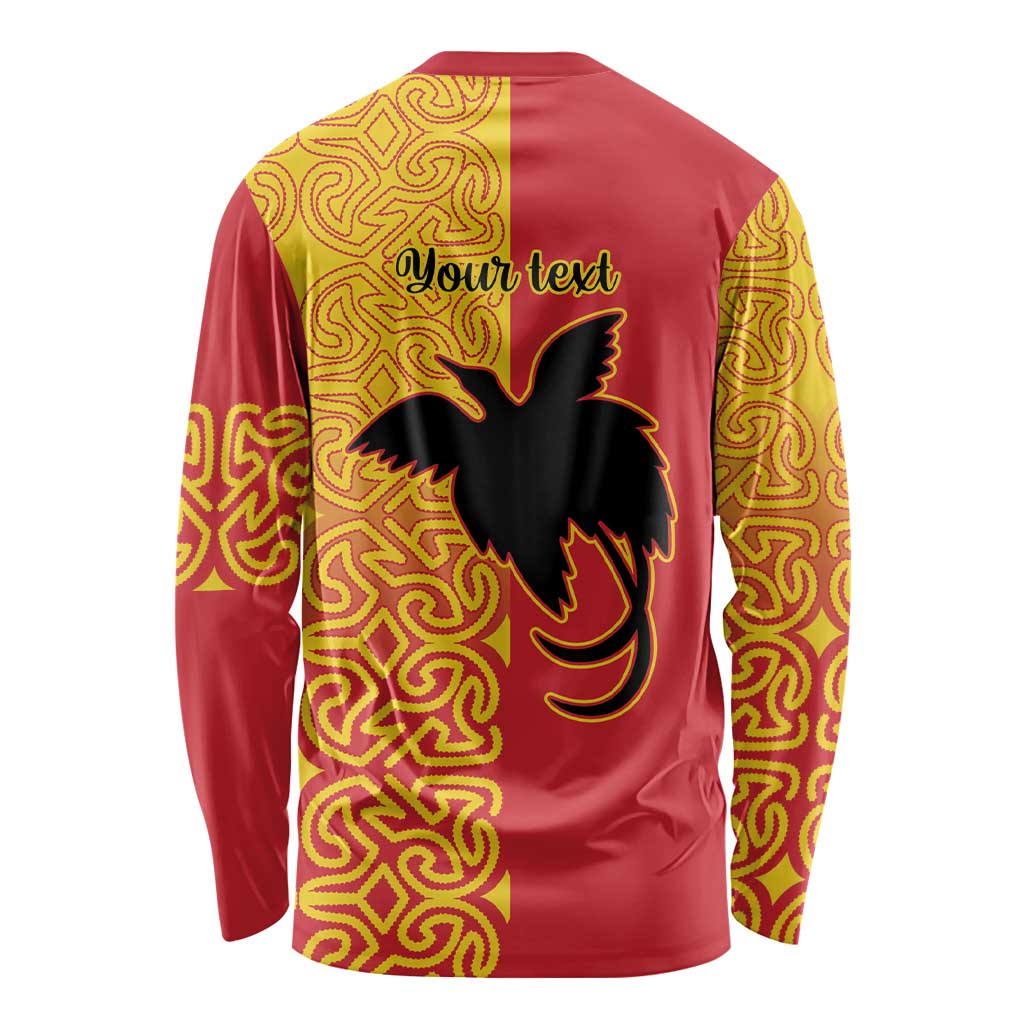 Papua New Guinea Oro Tapa Personalised Long Sleeve Shirt Simple Bird of Paradise Style - Polynesian Pride