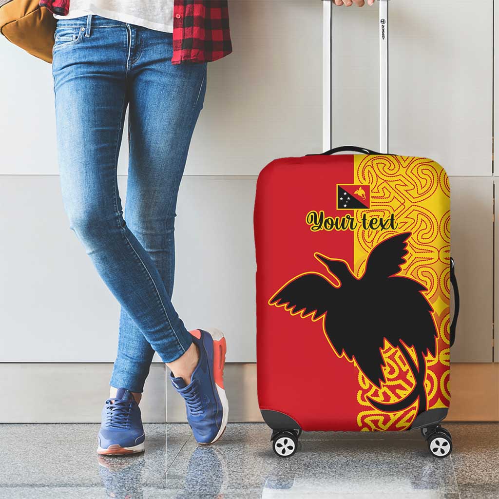 Papua New Guinea Oro Tapa Personalised Luggage Cover Simple Bird of Paradise Style - Polynesian Pride