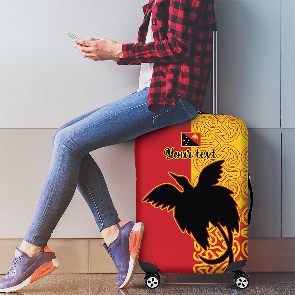 Papua New Guinea Oro Tapa Personalised Luggage Cover Simple Bird of Paradise Style - Polynesian Pride