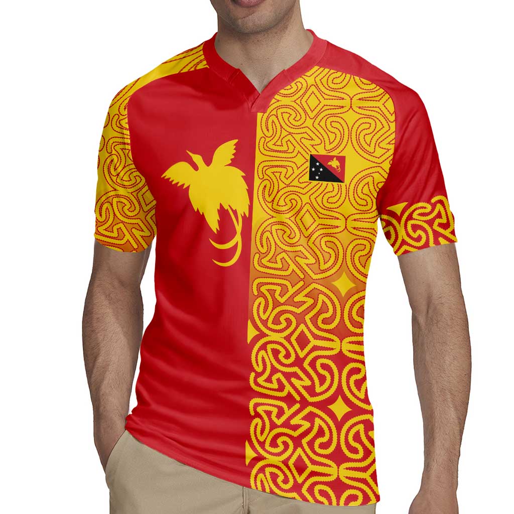 Papua New Guinea Oro Tapa Personalised Rugby Jersey Simple Bird of Paradise Style - Polynesian Pride