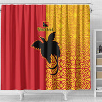 Papua New Guinea Oro Tapa Personalised Shower Curtain Simple Bird of Paradise Style - Polynesian Pride