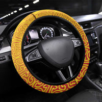 Papua New Guinea Oro Tapa Steering Wheel Cover Simple Bird of Paradise Style - Polynesian Pride