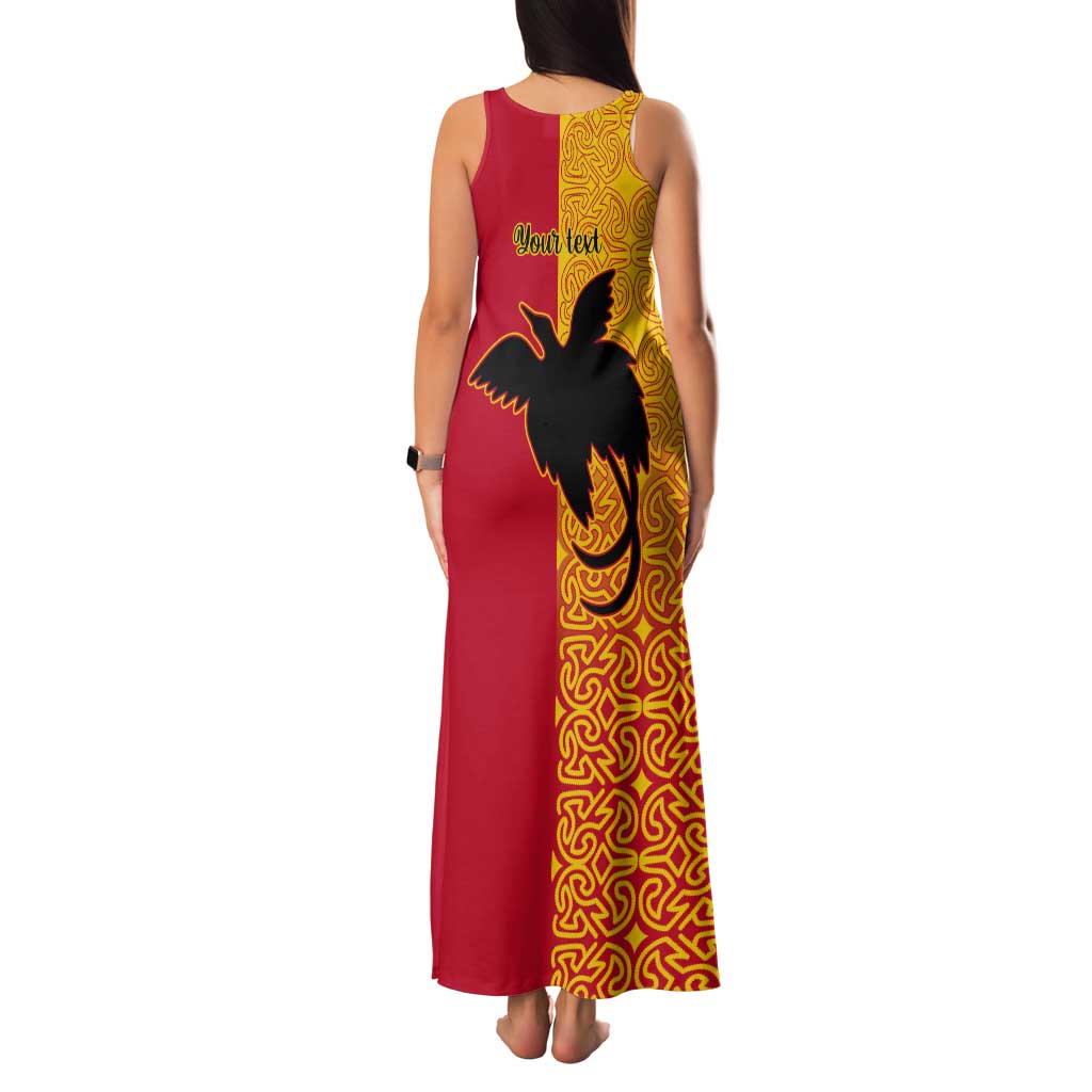 Papua New Guinea Oro Tapa Personalised Tank Maxi Dress Simple Bird of Paradise Style - Polynesian Pride