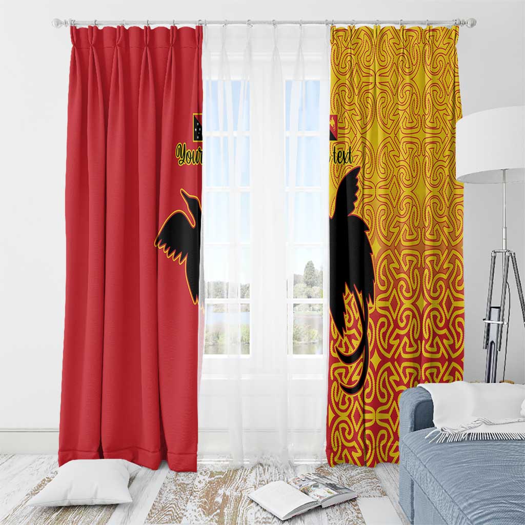 Papua New Guinea Oro Tapa Personalised Window Curtain Simple Bird of Paradise Style - Polynesian Pride
