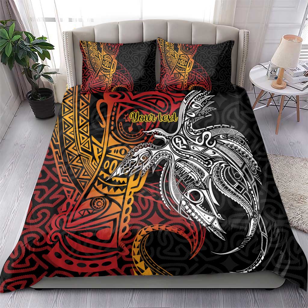 Papua New Guinea Sepik Personalised Bedding Set PNG Bird of Paradise Tattoo - Polynesian Pride