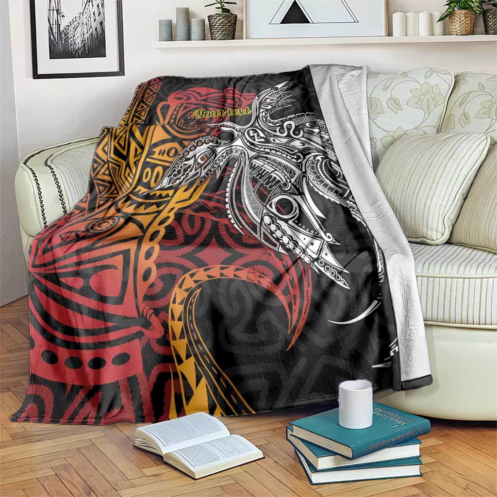 Papua New Guinea Sepik Personalised Blanket PNG Bird of Paradise Tattoo - Polynesian Pride