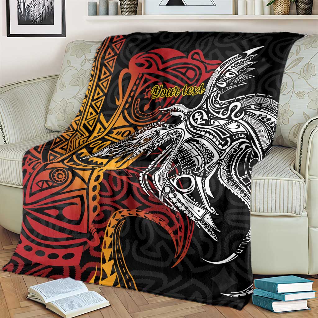 Papua New Guinea Sepik Personalised Blanket PNG Bird of Paradise Tattoo - Polynesian Pride