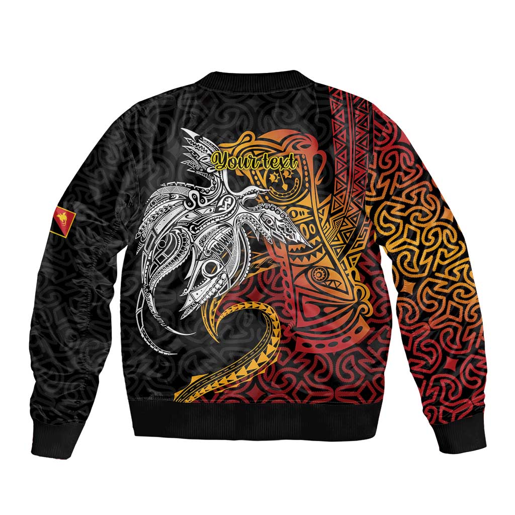 Papua New Guinea Sepik Personalised Bomber Jacket PNG Bird of Paradise Tattoo - Polynesian Pride