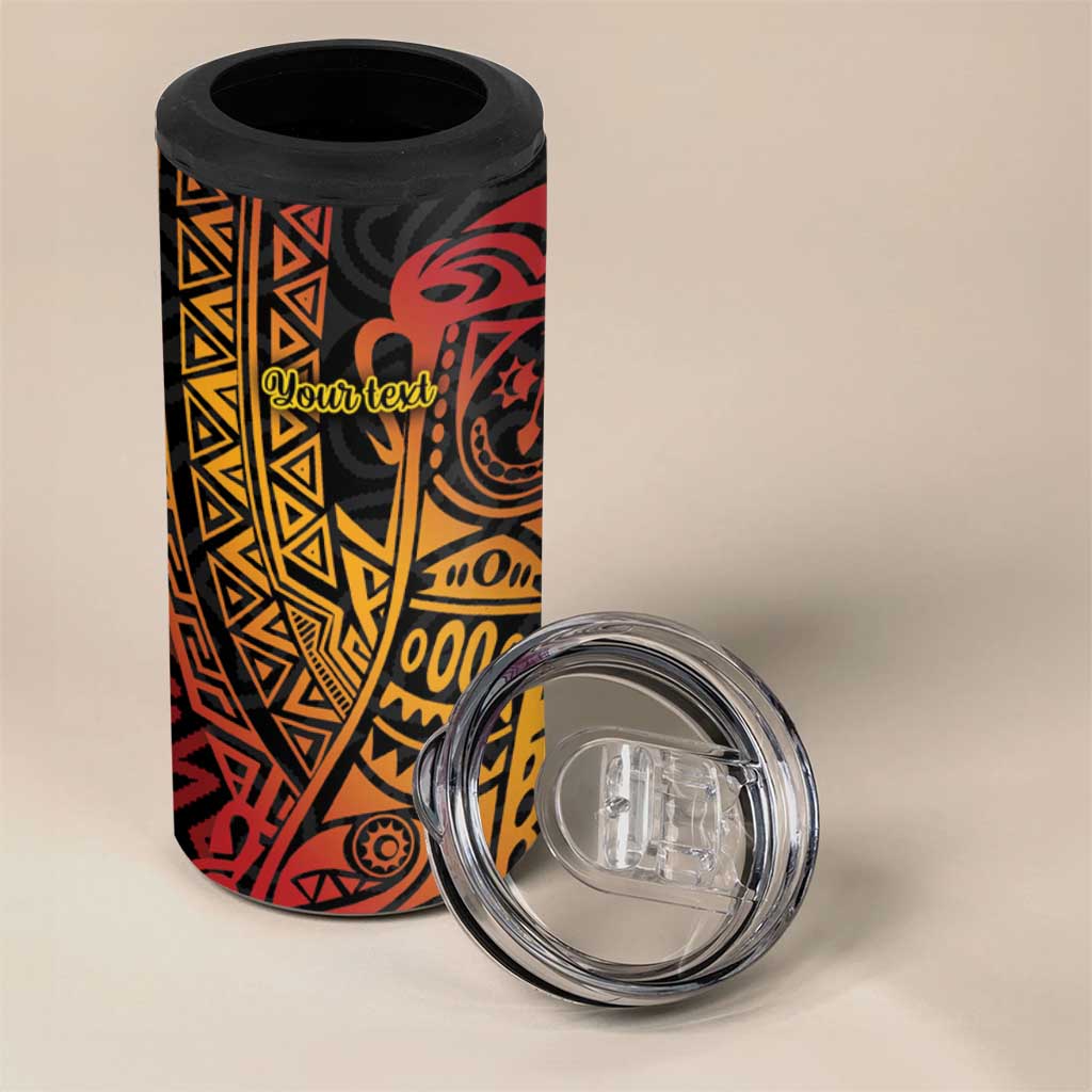 Papua New Guinea Sepik Personalised 4 in 1 Can Cooler Tumbler PNG Bird of Paradise Tattoo - Polynesian Pride