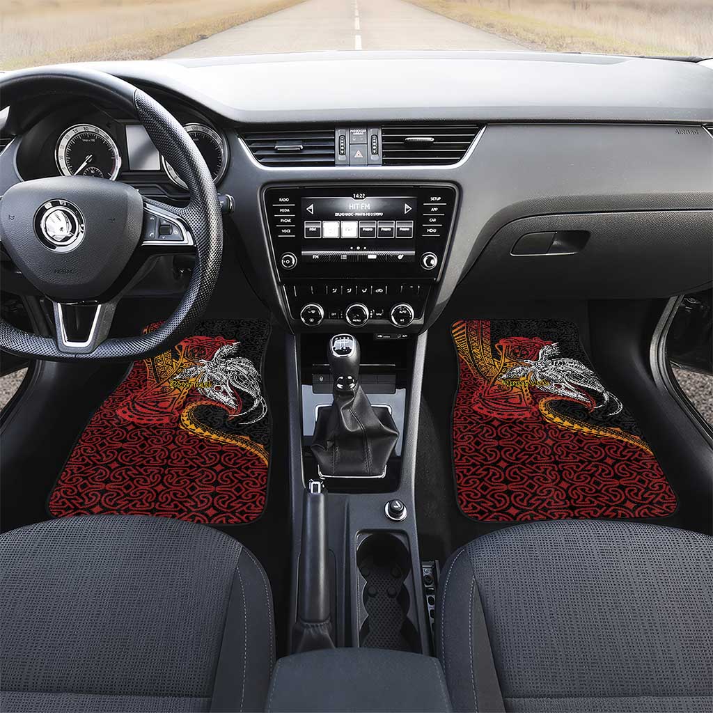 Papua New Guinea Sepik Personalised Car Mats PNG Bird of Paradise Tattoo - Polynesian Pride